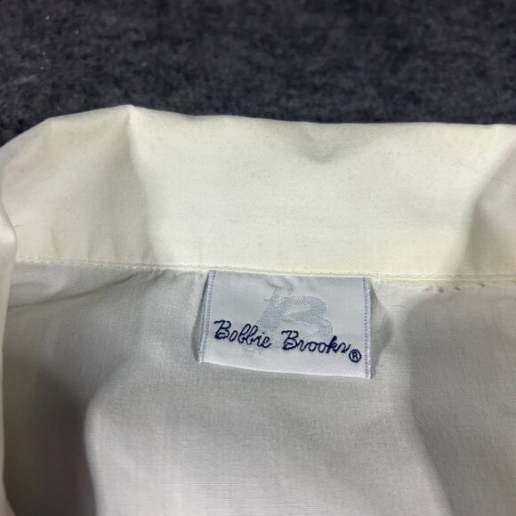 Vintage White Button Up Top Size M Embroidered Sailboats Classic 90s Coastal Gma - Picture 8 of 11